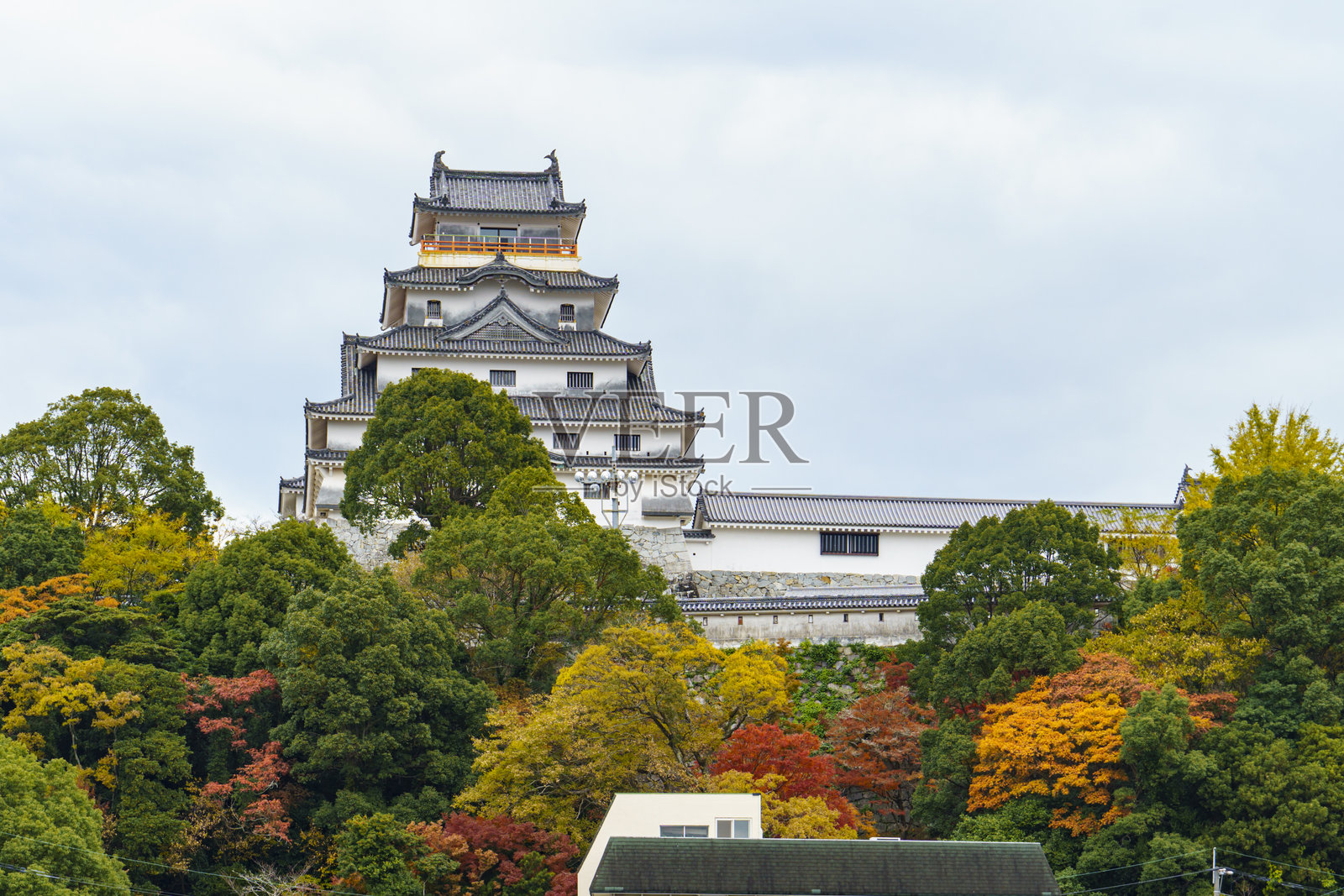 唐津城的秋季风景照片摄影图片