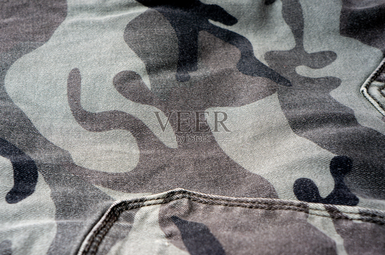 一件由迷彩布料制成的衣物特写镜头照片摄影图片