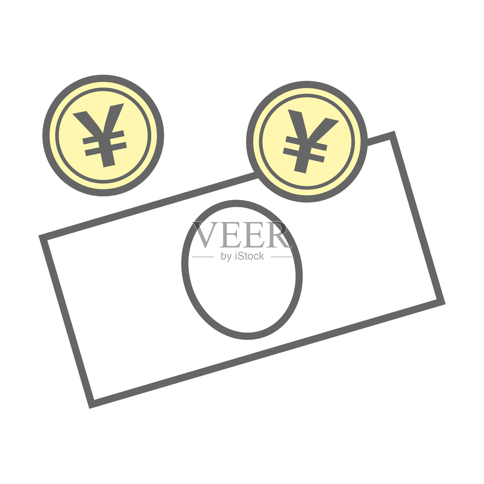 日元硬币和纸币图标插画图片素材