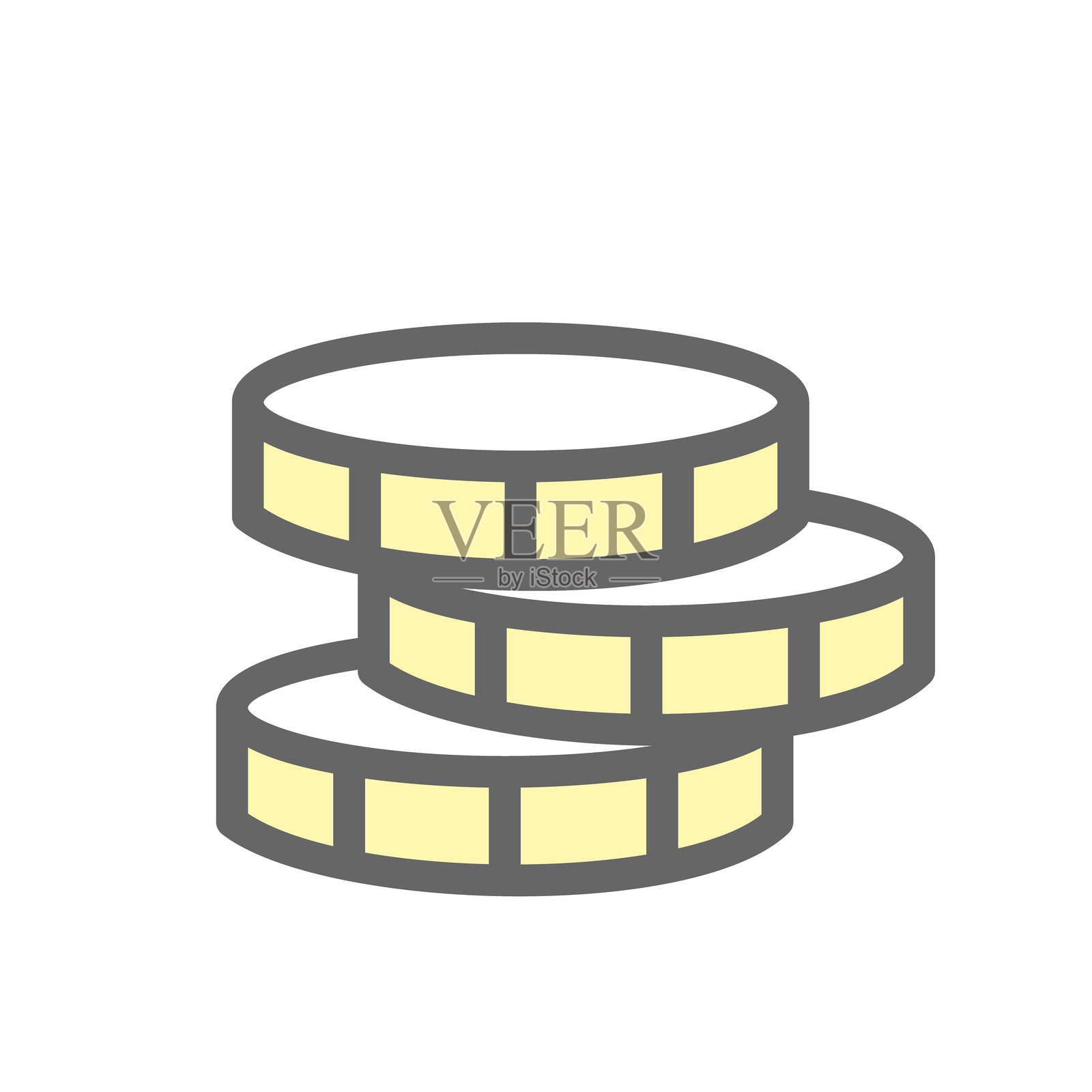 三枚叠放的硬币钱币图标插画图片素材