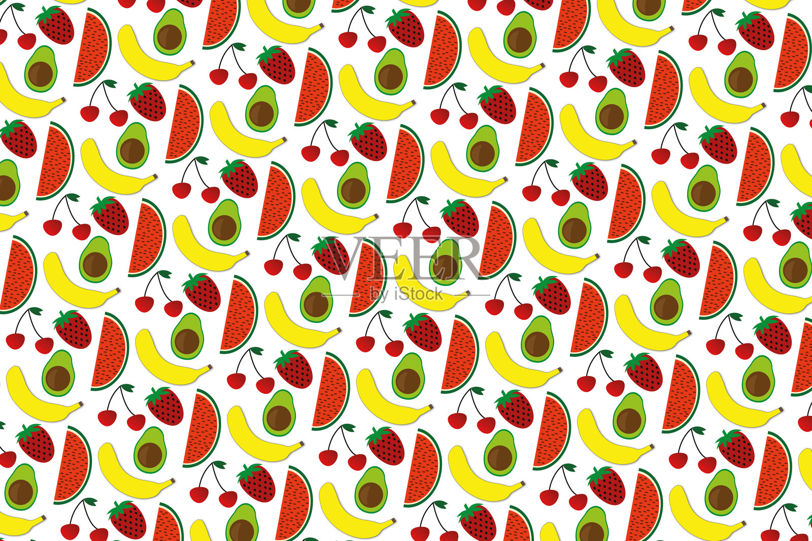 无缝图案 - 水果库存插图插画图片素材