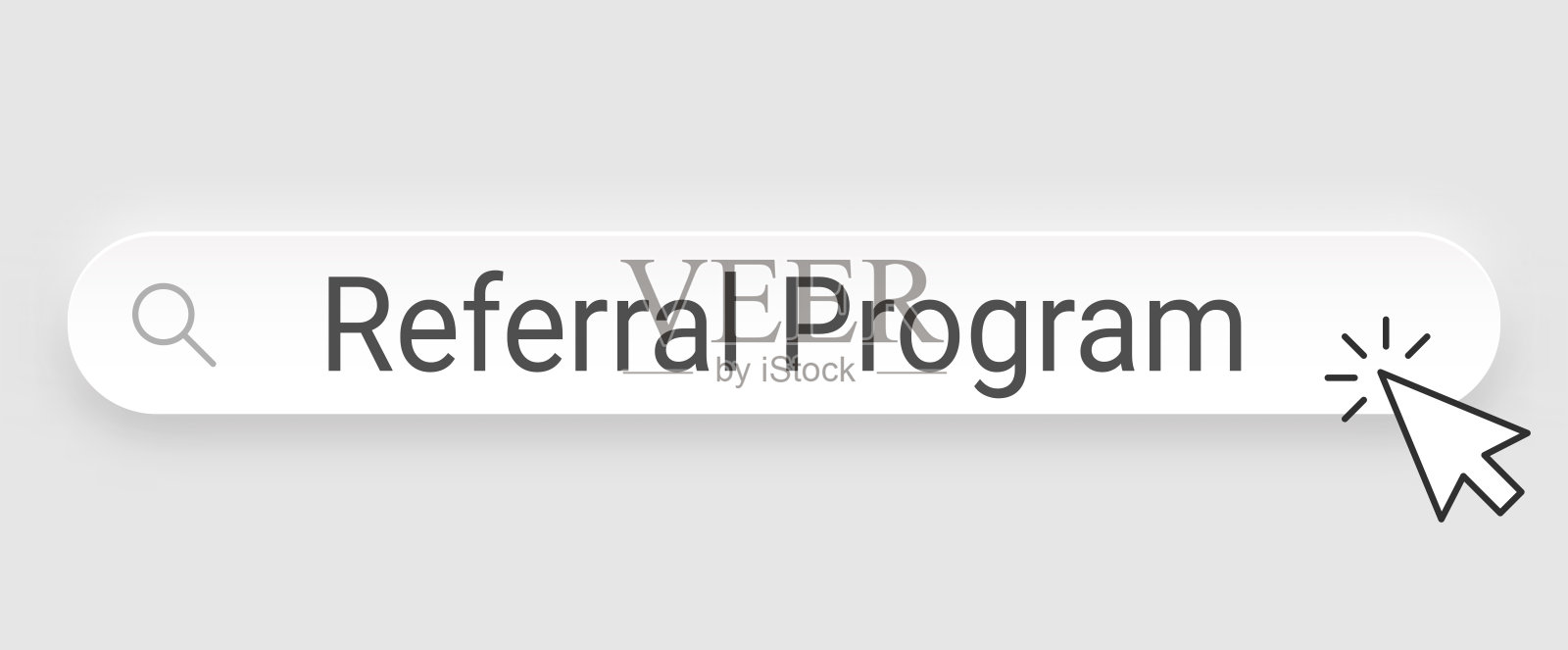 推荐计划 - 搜索栏，光标悬停在空白背景上插画图片素材