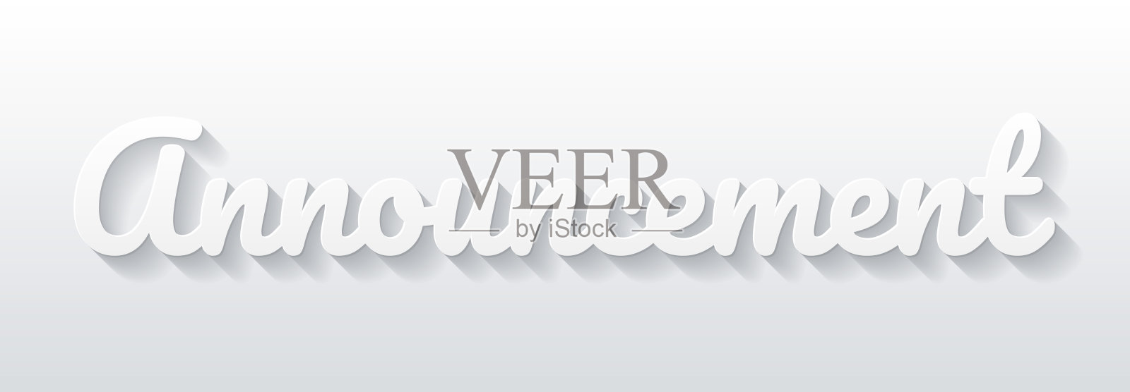 公告 - 具有纸切效果的扁平设计在空白背景上插画图片素材