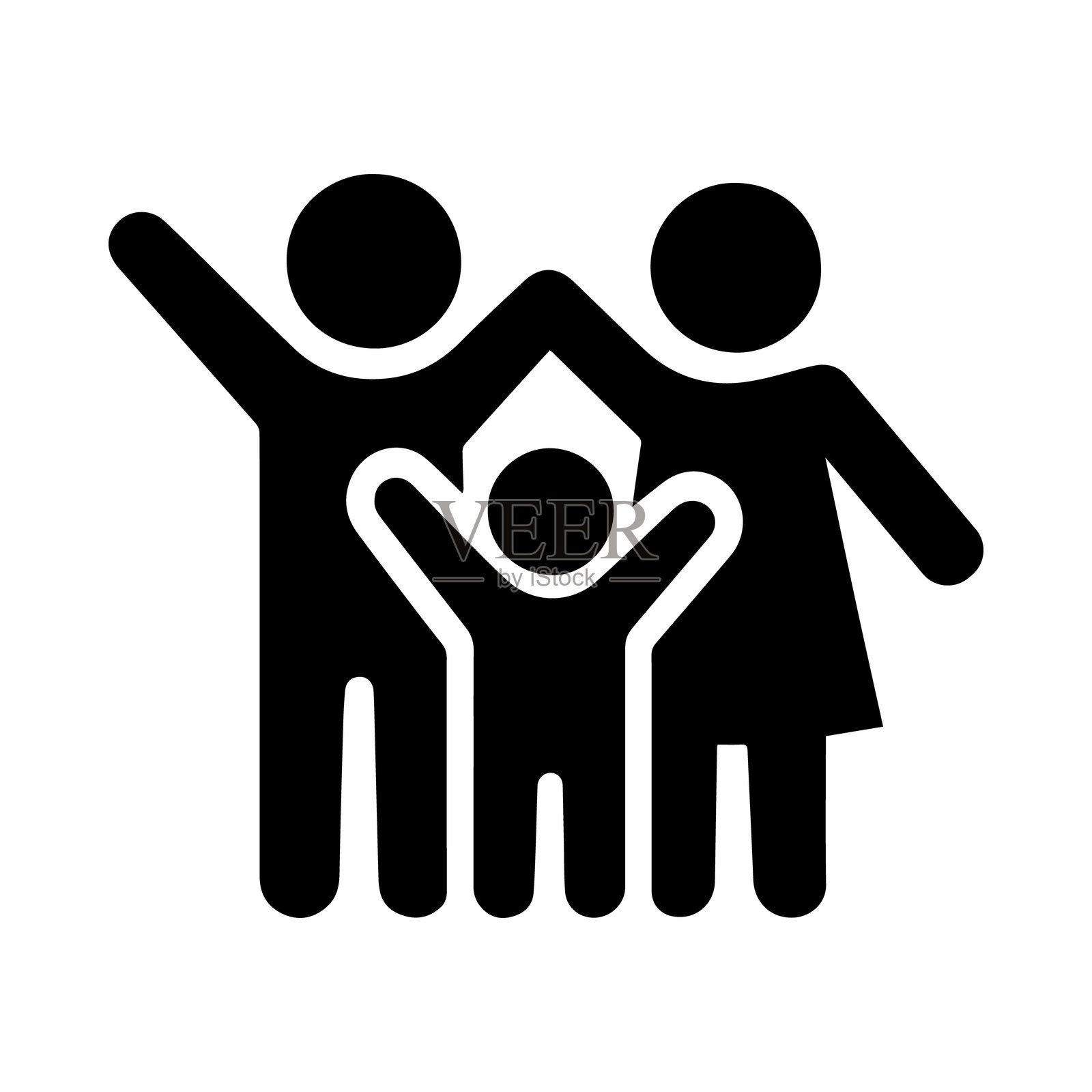 家庭图标剪影矢量插图，孤立设计插画图片素材