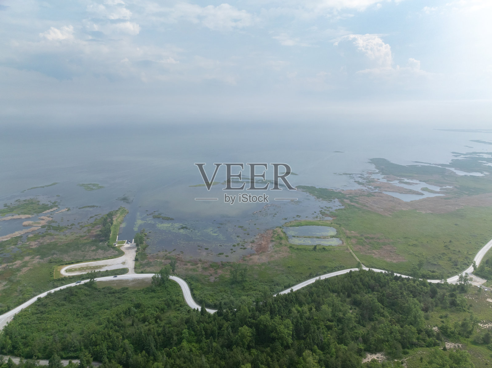 安大略省波特罗温的长点国家野生动物保护区的鸟瞰图照片摄影图片