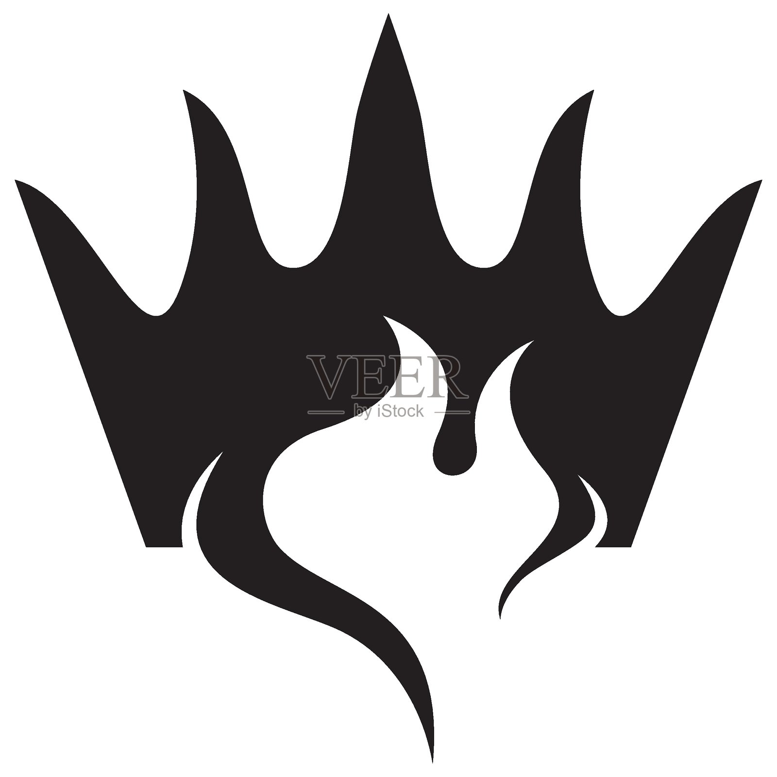 火焰王冠标志矢量图标插图插画图片素材