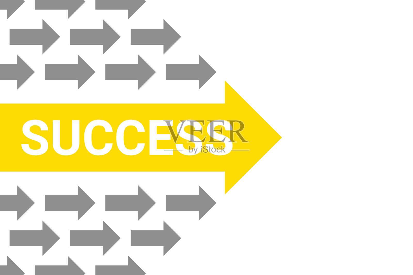 成功箭头引导灰色箭头在白色背景上插画图片素材