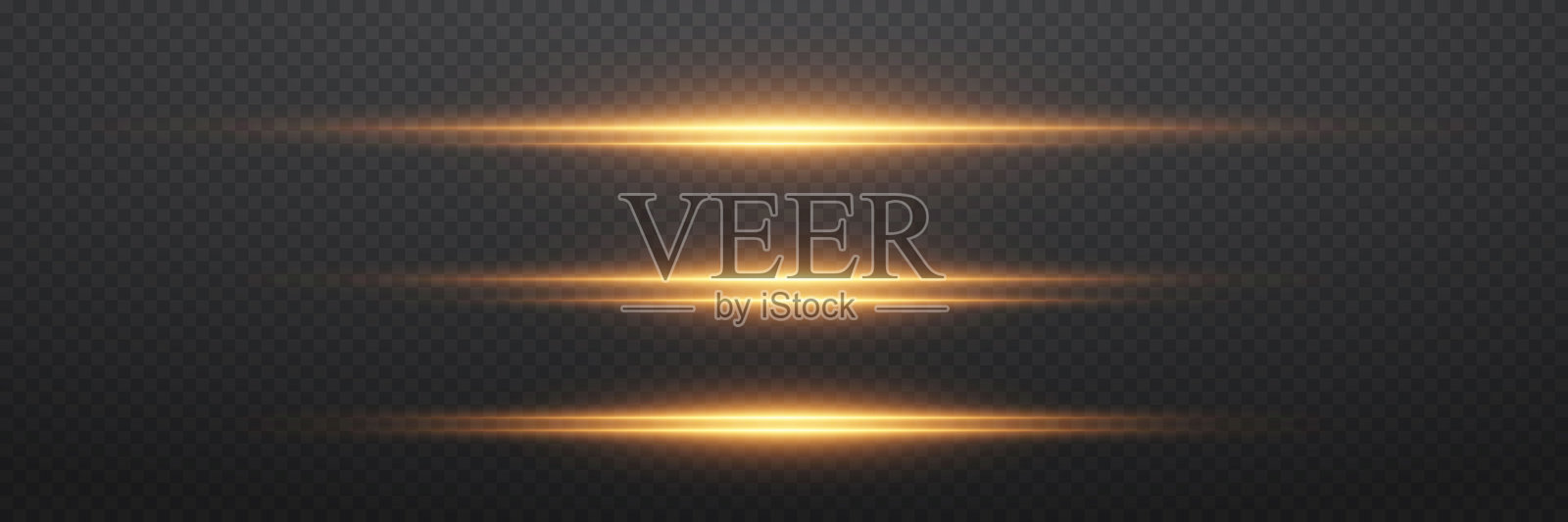 横向发光线条，神奇的闪光效果。插画图片素材