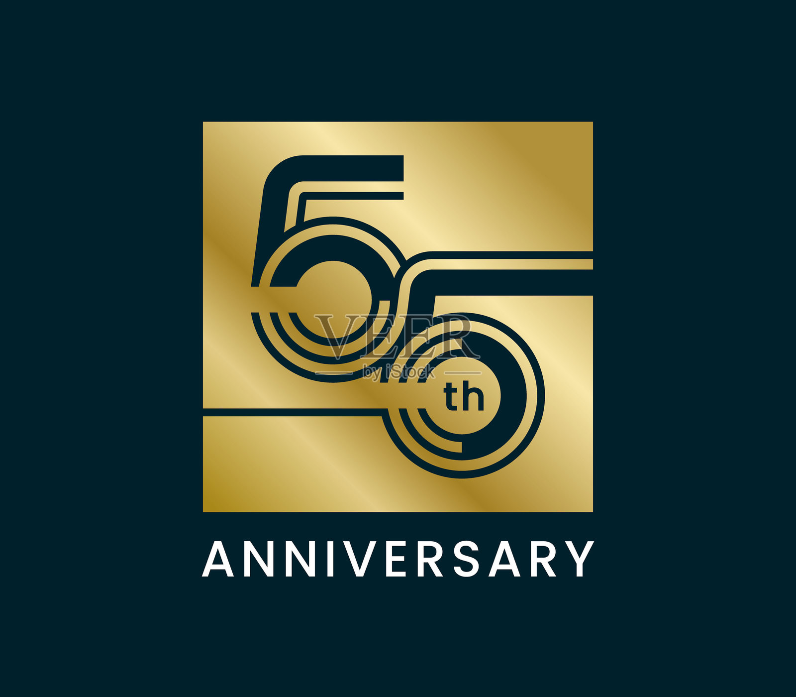 55周年纪念设计矢量插图。独特的55周年标志设计模板。方形形状。插画图片素材