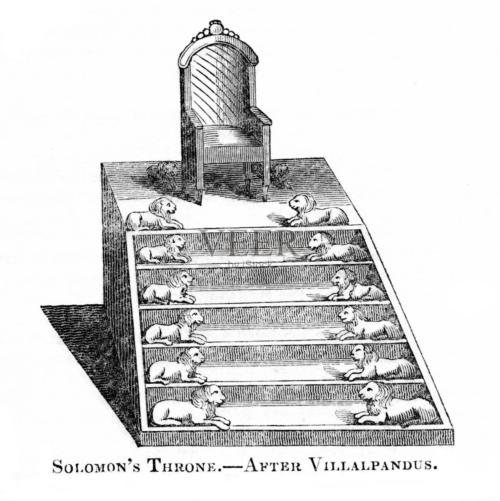所罗门王的宝座，古代以色列，旧约圣经神学，犹太教插画图片素材