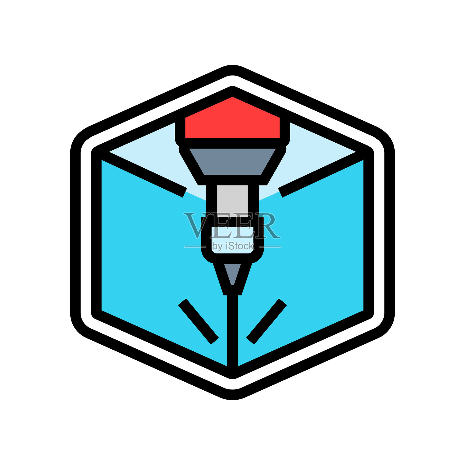 可定制雕刻的彩色图标矢量插图插画图片素材