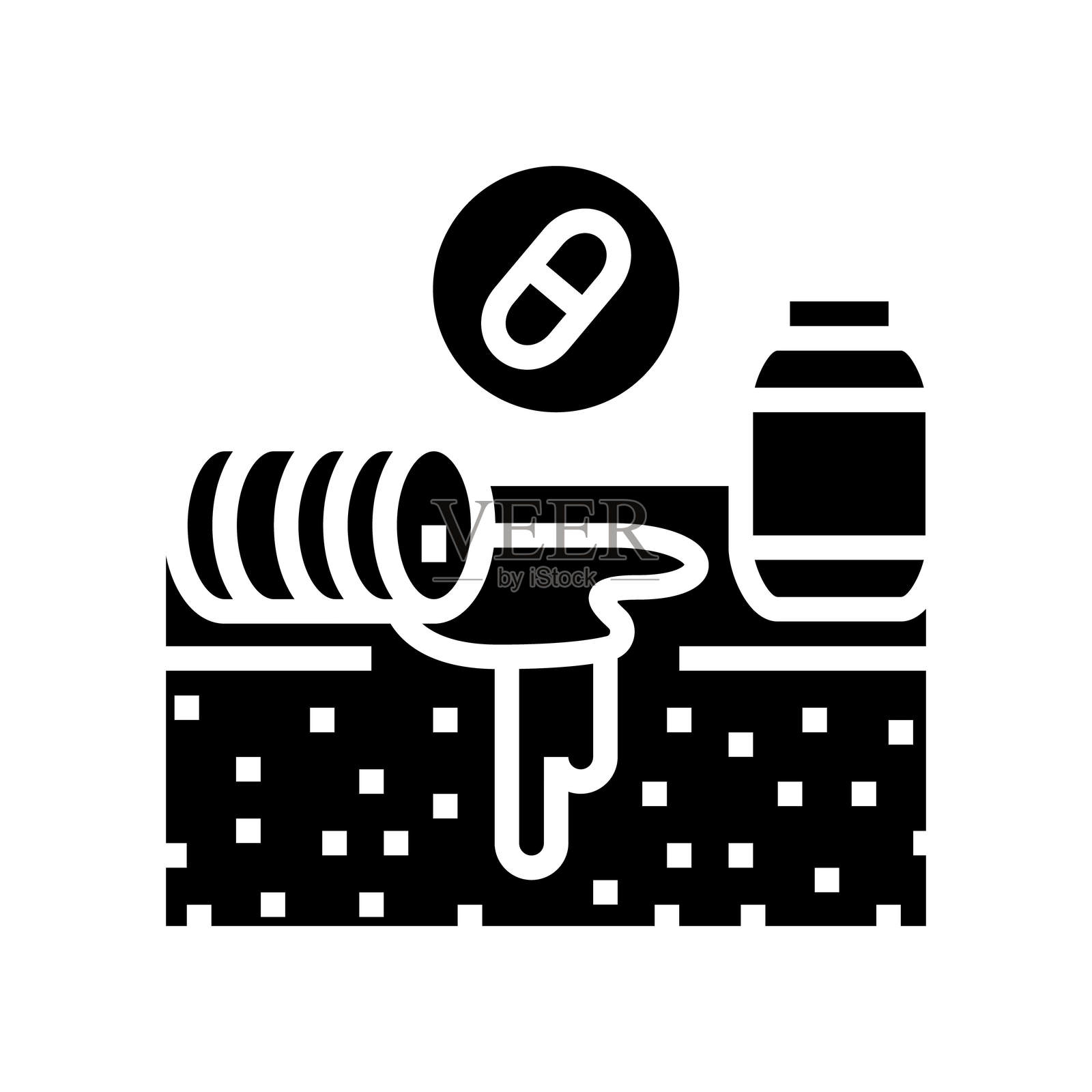 制药品泄漏土壤的图标矢量插图插画图片素材