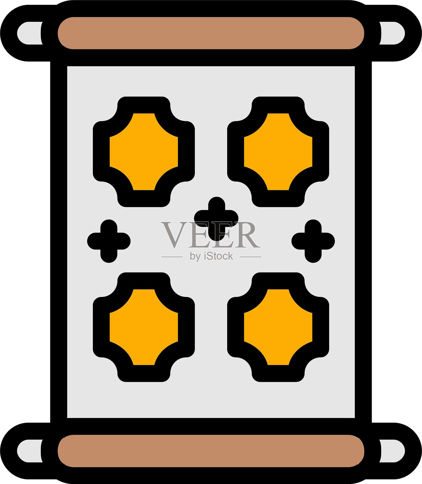 新年对联线条填充图标插画图片素材