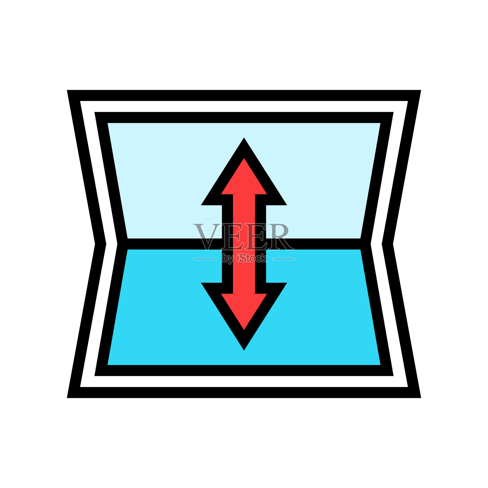 可折叠储物箱 彩色图标 矢量插图插画图片素材