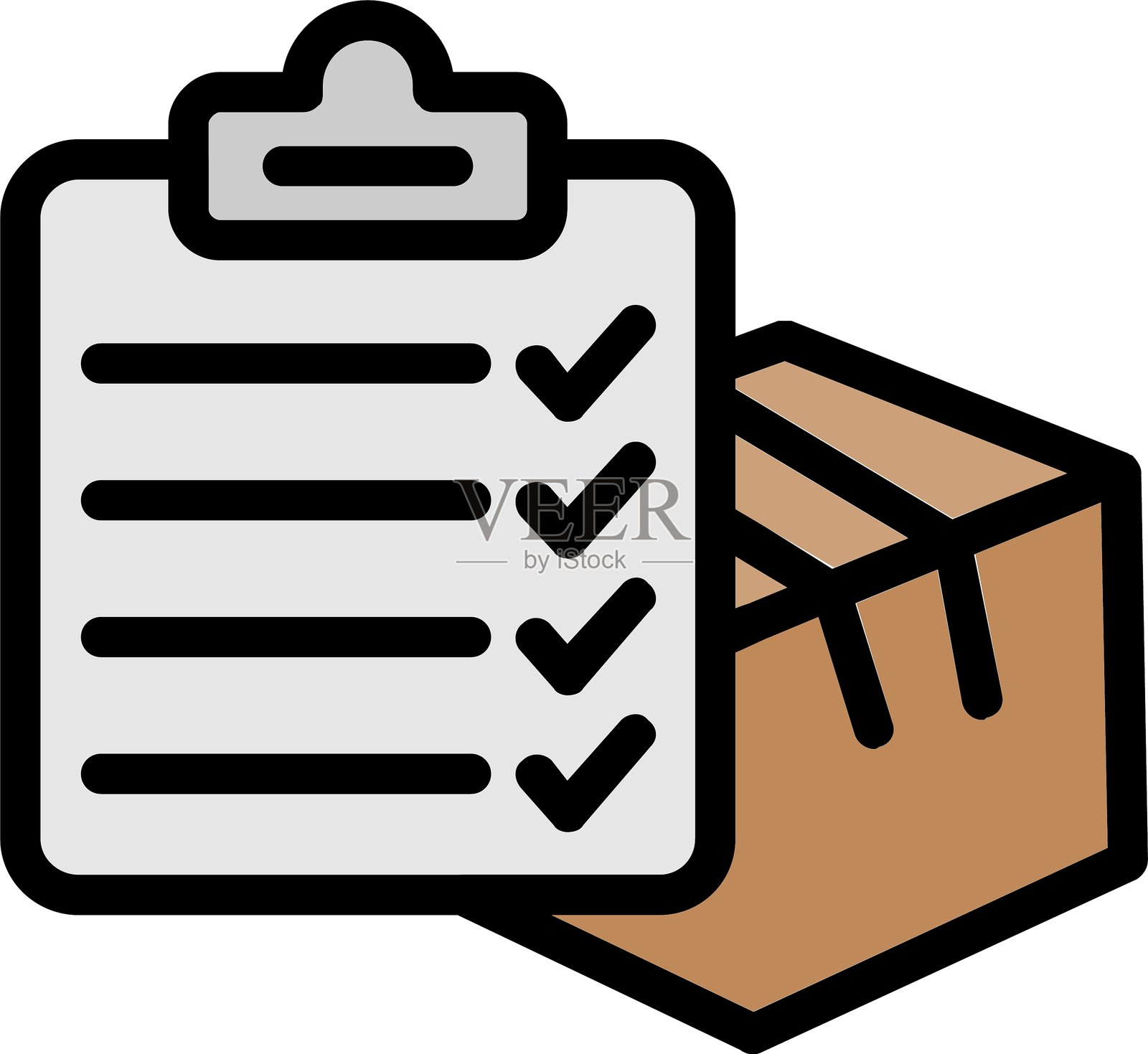 物流库存线填充图标插画图片素材