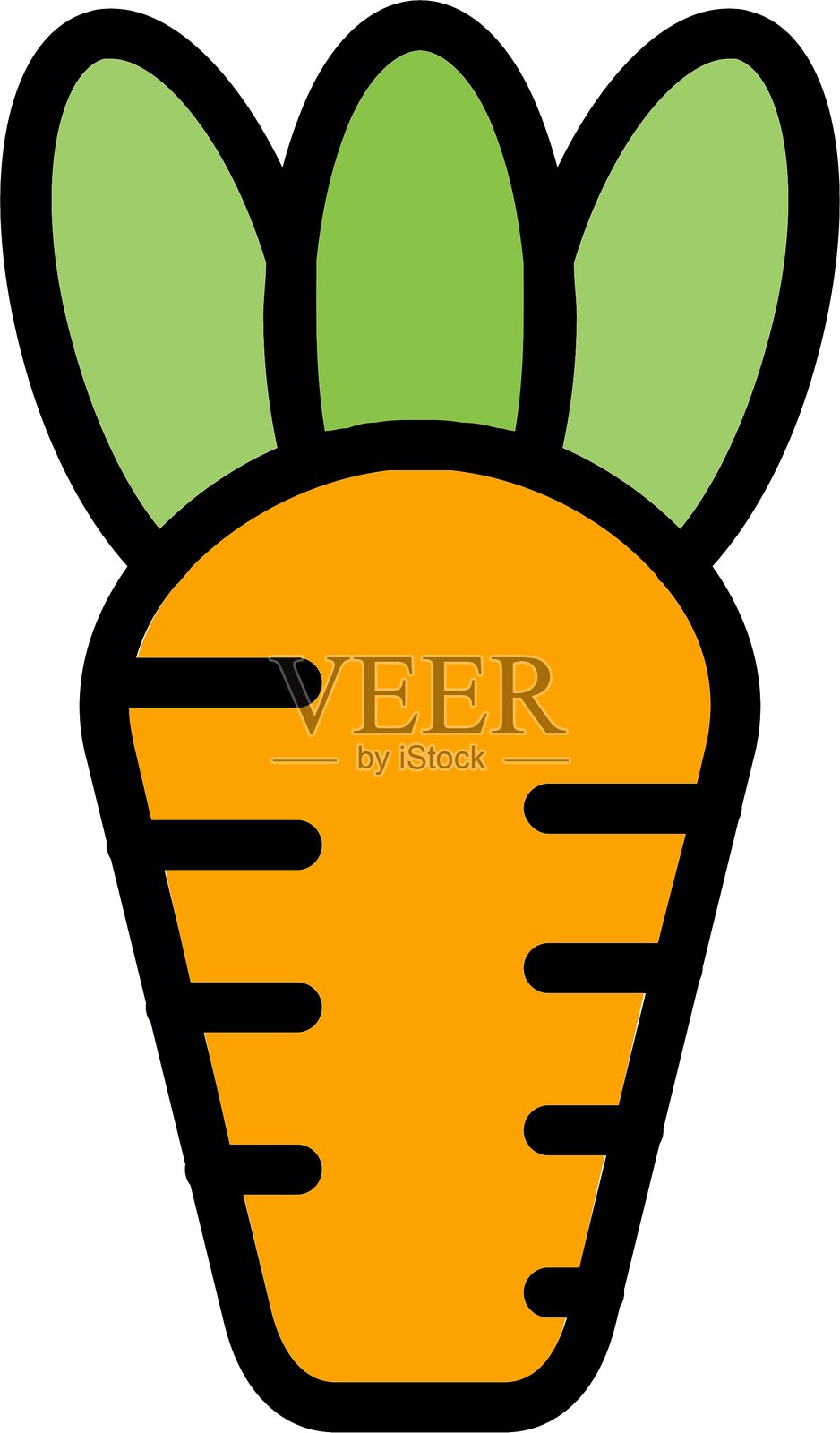 胡萝卜线条填充图标插画图片素材