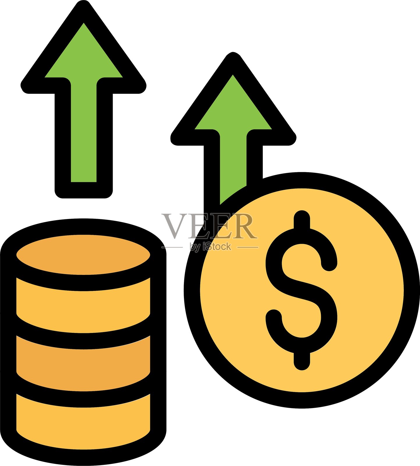 通货膨胀线填充图标插画图片素材