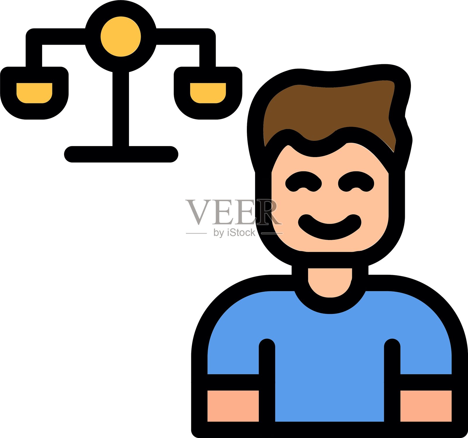 法律援助项目图标填充插画图片素材