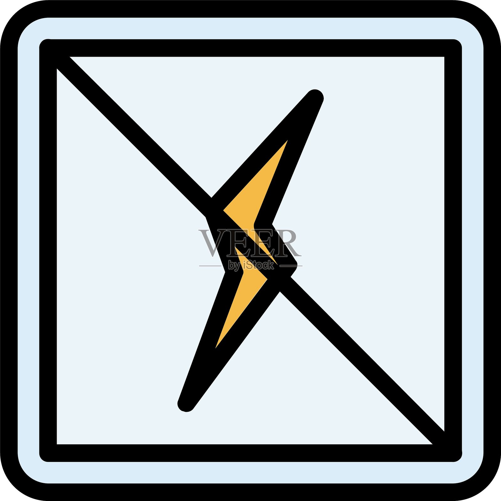 相机闪光灯关闭线条填充图标插画图片素材