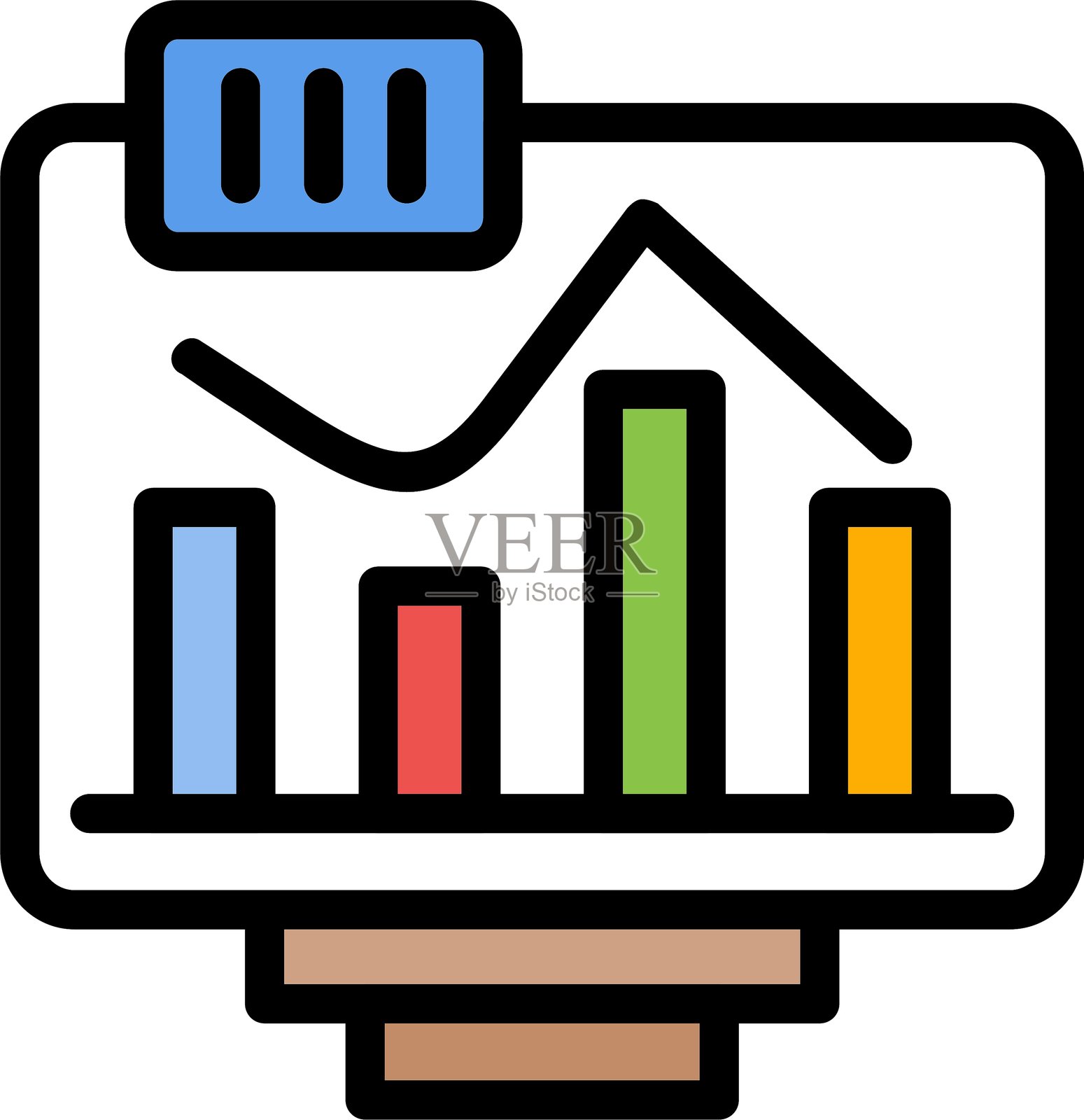 互动显示线填充图标插画图片素材