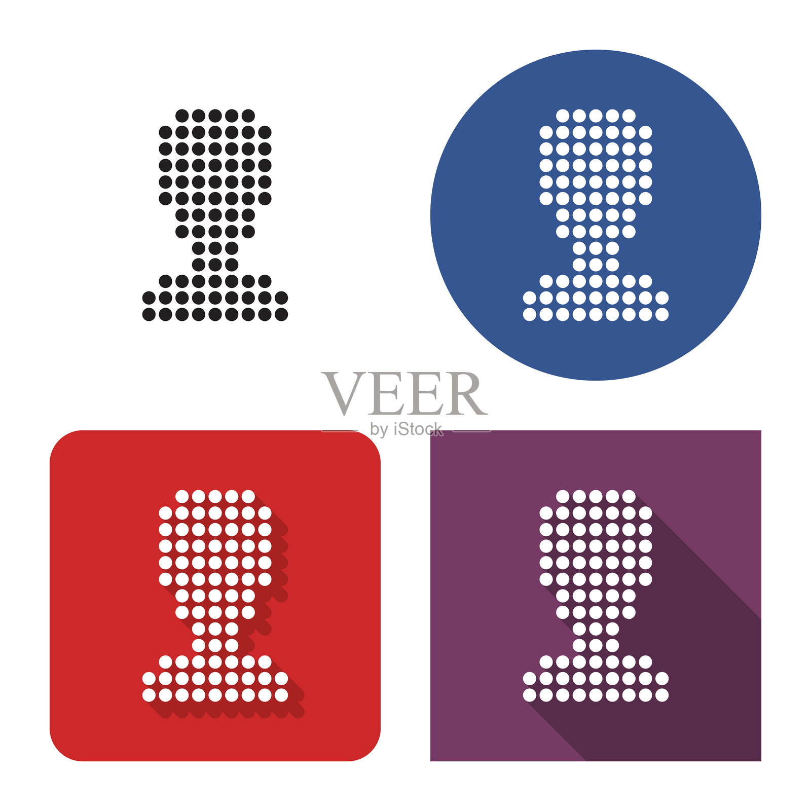 男性用户头像的点状图标插画图片素材