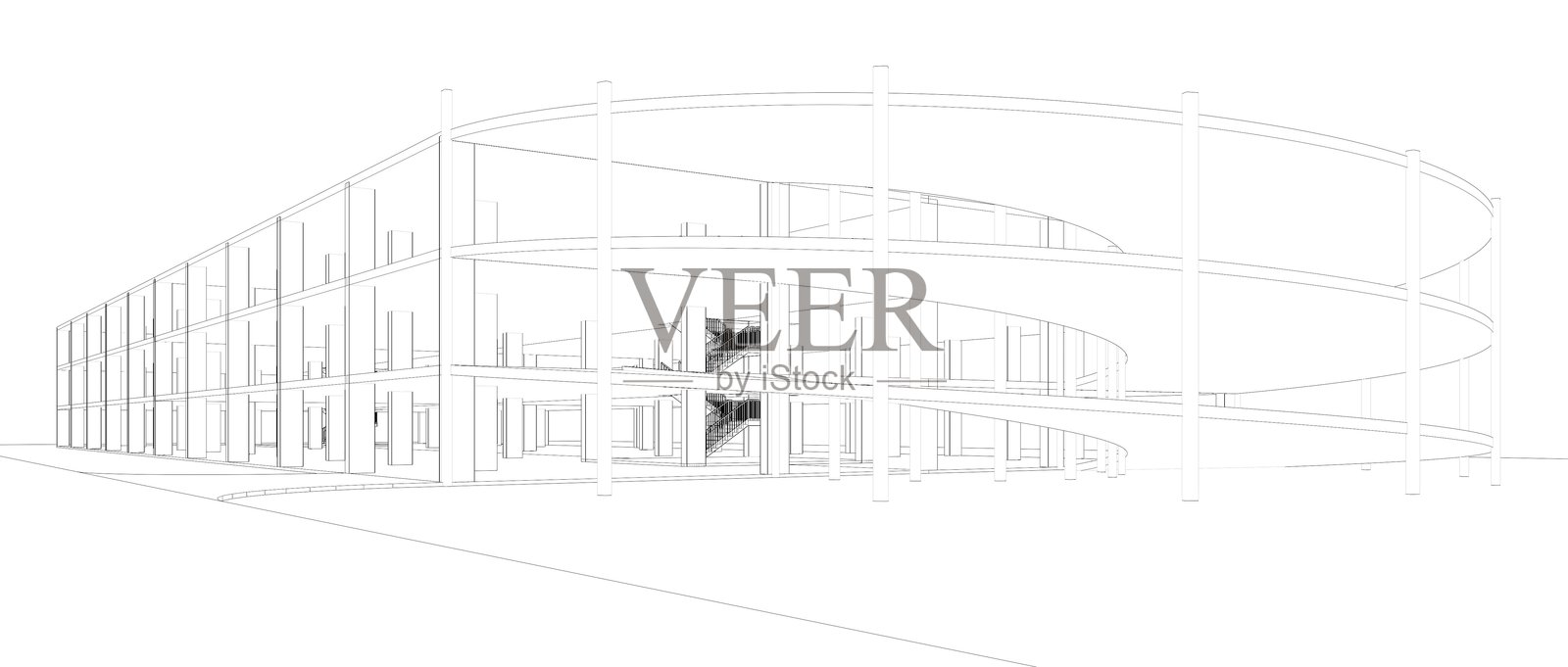 停车设施的3D插图照片摄影图片