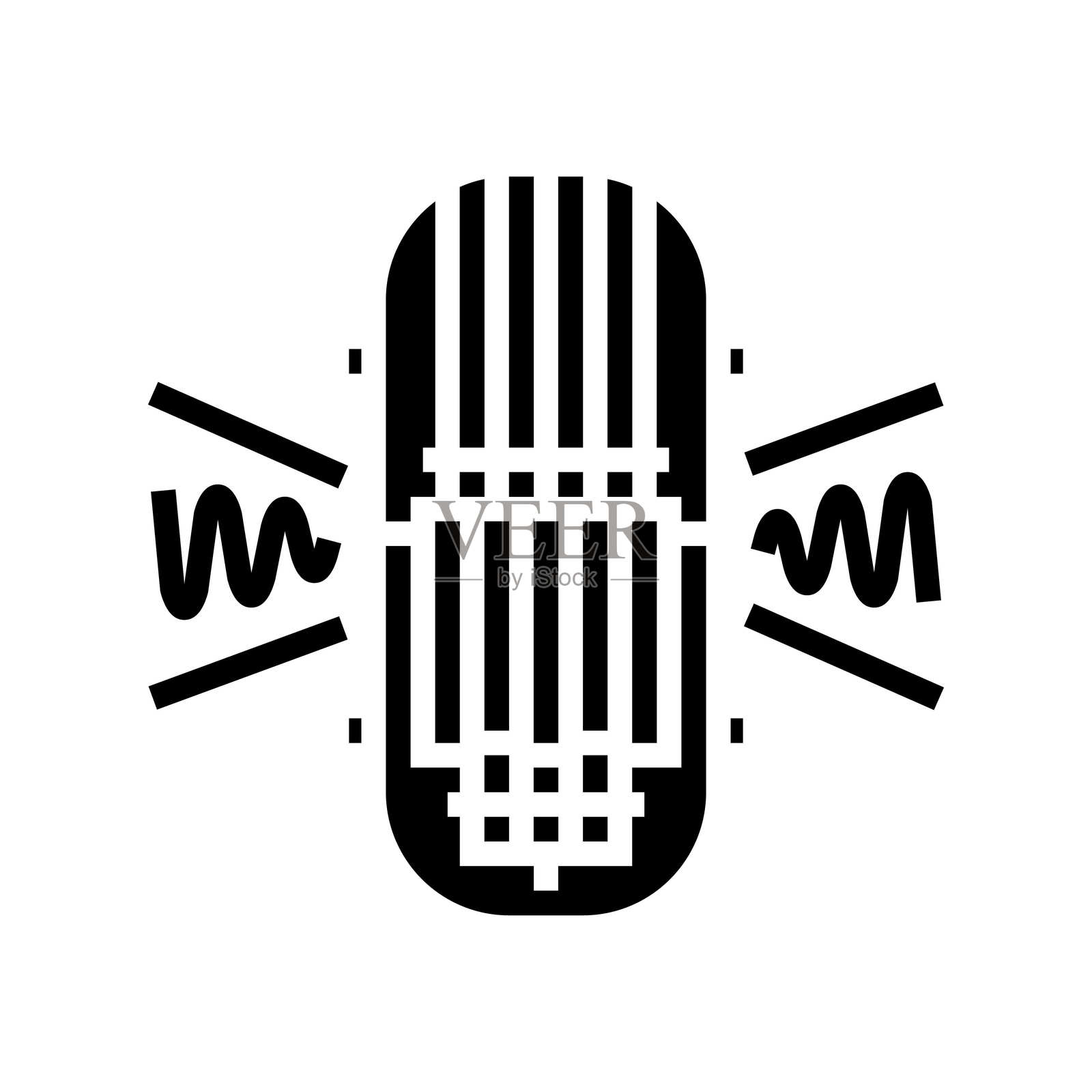 核反应堆释放辐射的放射性污染图标矢量插图插画图片素材