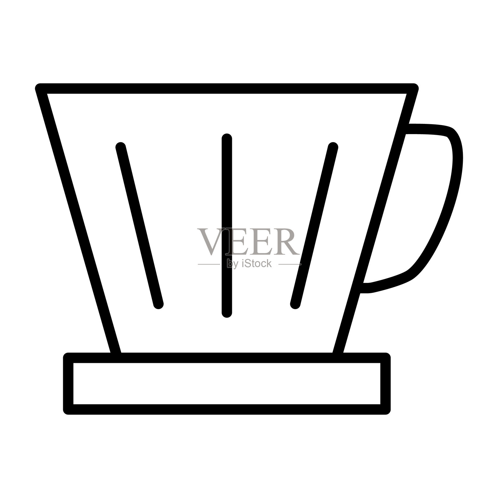 咖啡滴滤器线条艺术图标插画图片素材