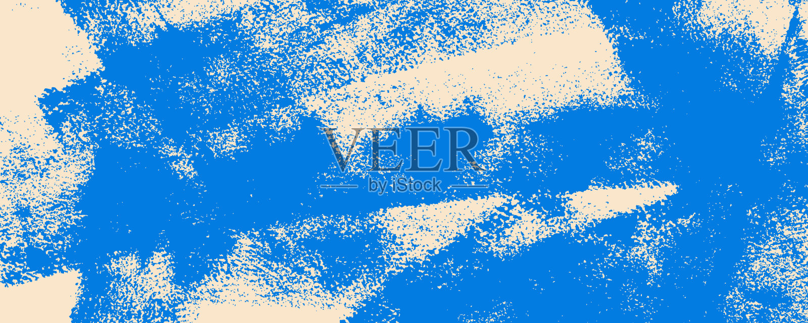 抽象蓝色背景，带有粗厚的刷子笔触。手绘的粗糙时尚纹理。插画图片素材