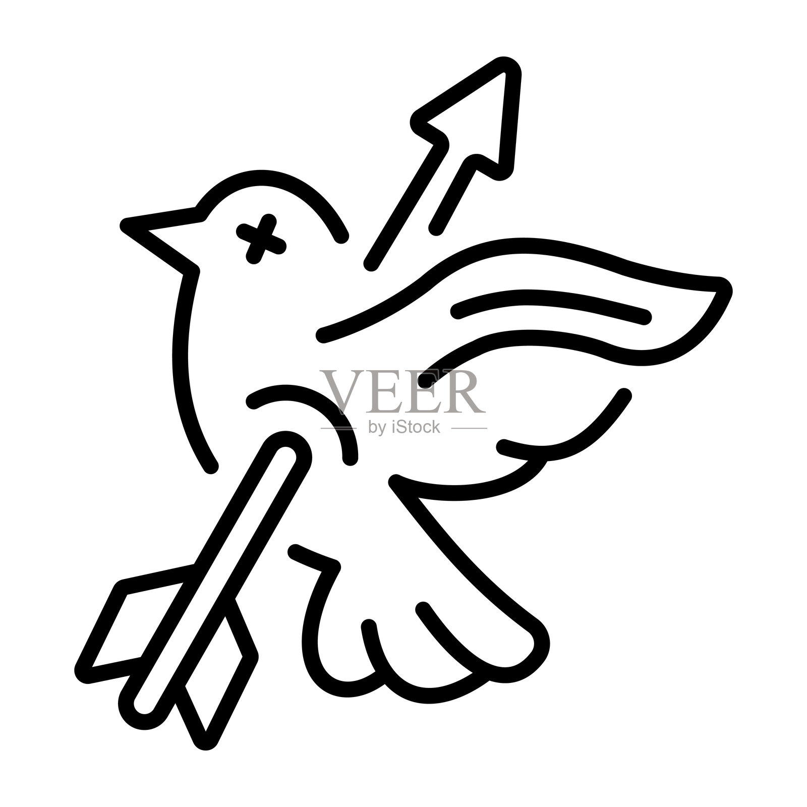 鸟类狩猎插画图片素材