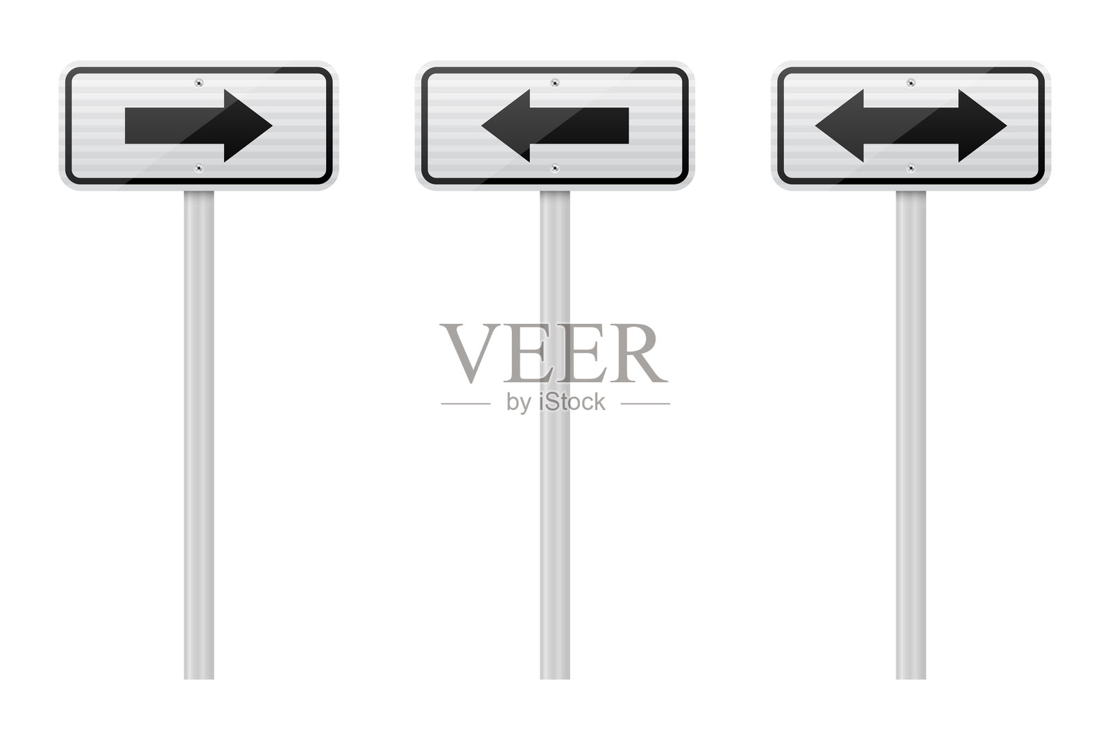 指向不同方向的箭头标志牌。插画图片素材