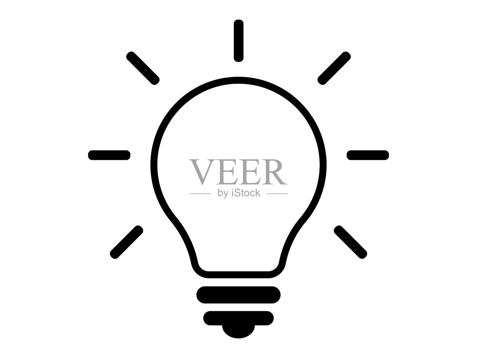 闪烁的灯泡单色图标插画图片素材