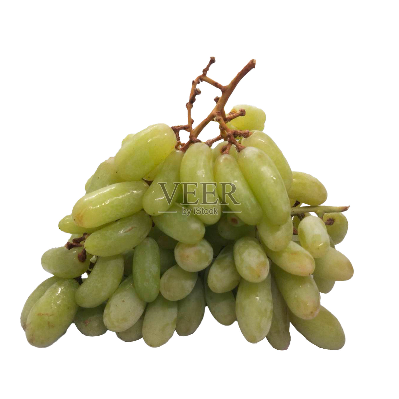 白色背景上的绿色葡萄照片摄影图片