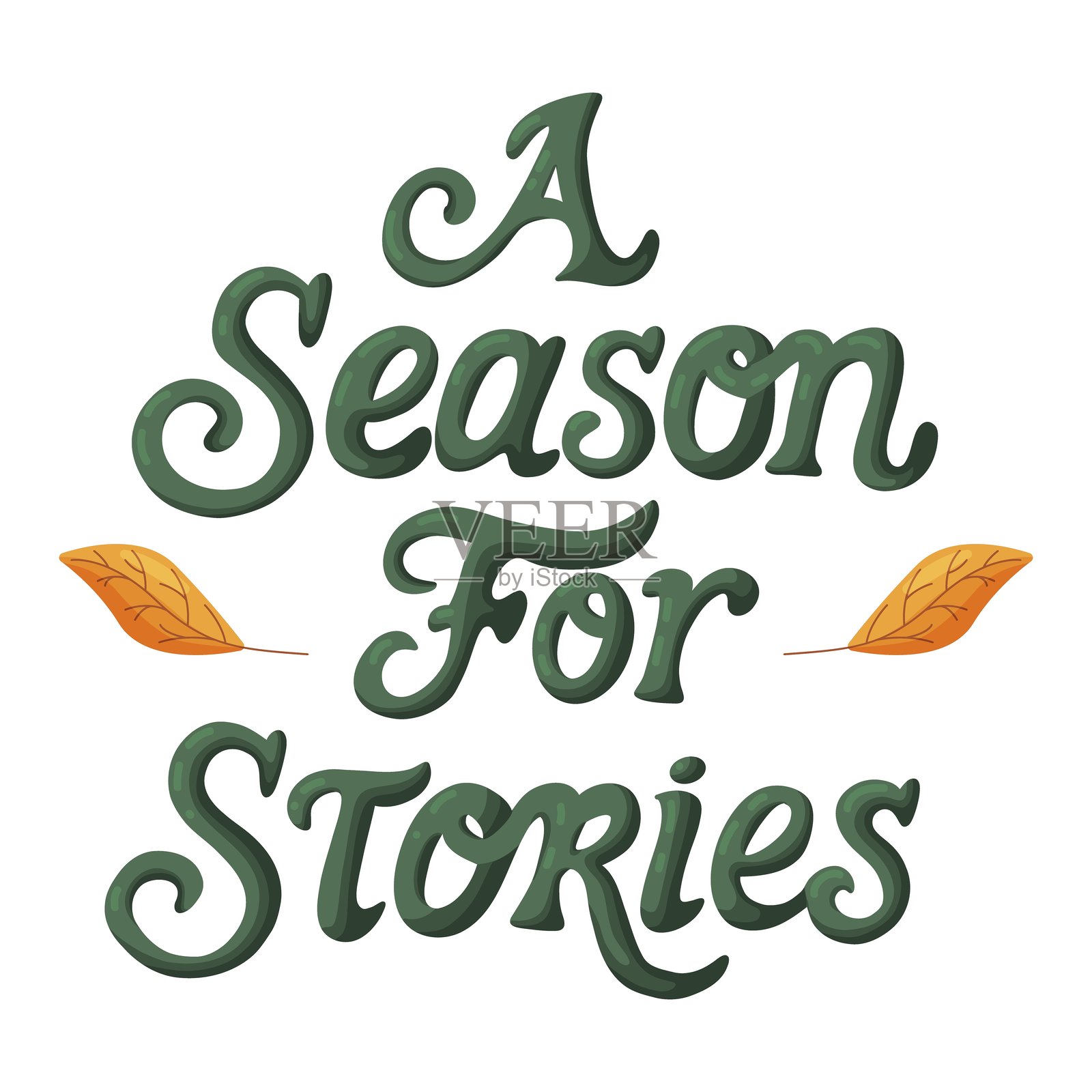 秋季故事的季节 手写文字插画图片素材