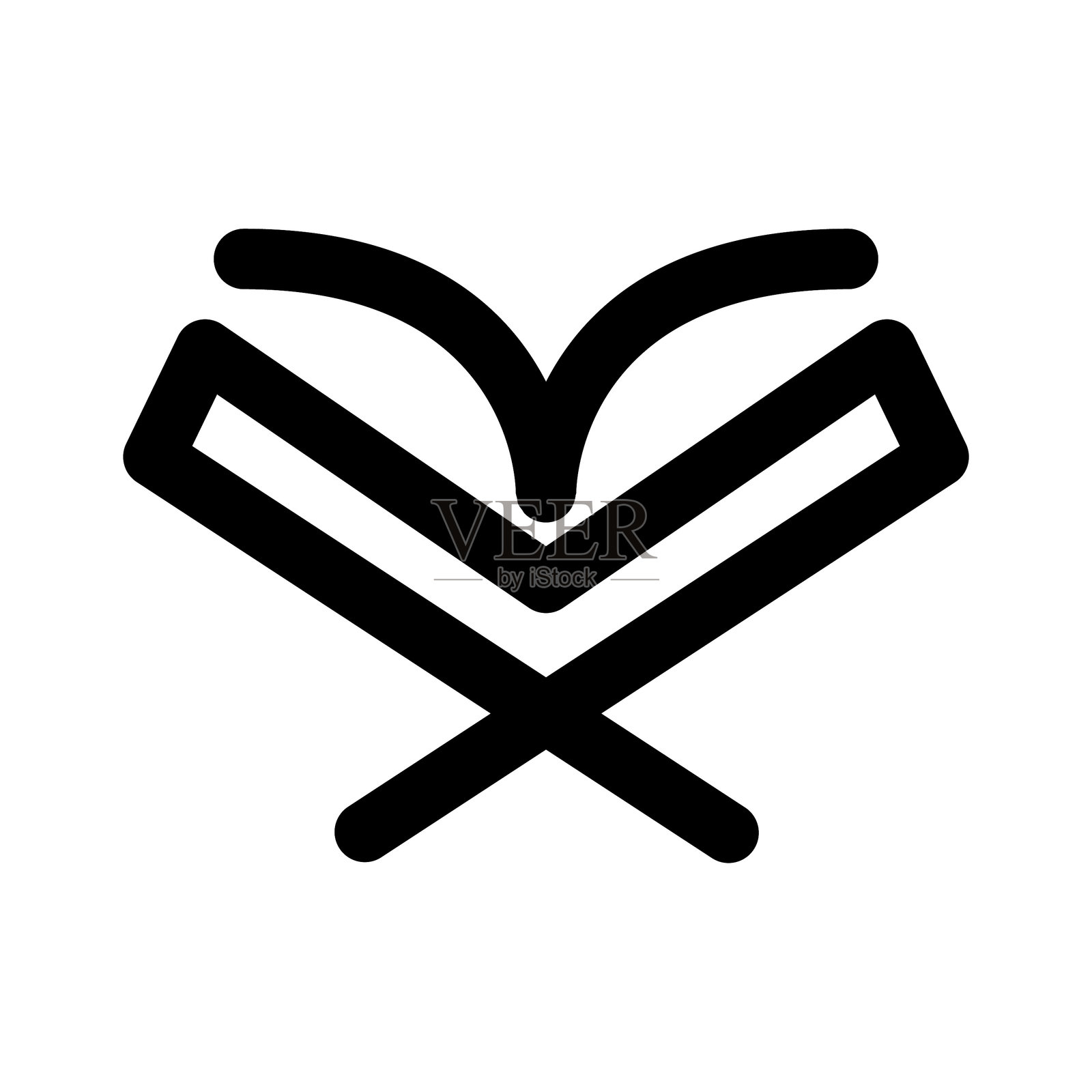 古兰经架图标，粗线条设计插画图片素材