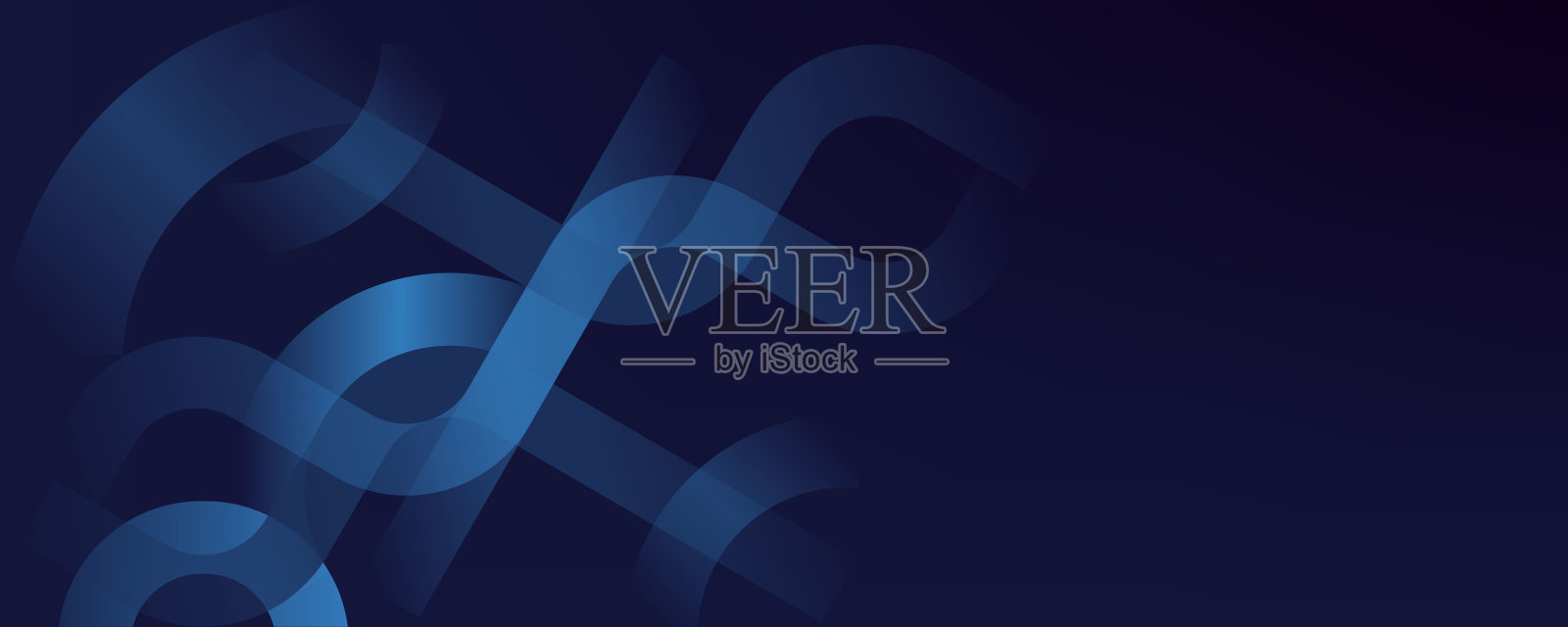 蓝色几何线条抽象背景设计，浅蓝色丝带抽象图案，网页设计头部，未来科技背景，横幅，演示文稿，宣传册，封面插画图片素材