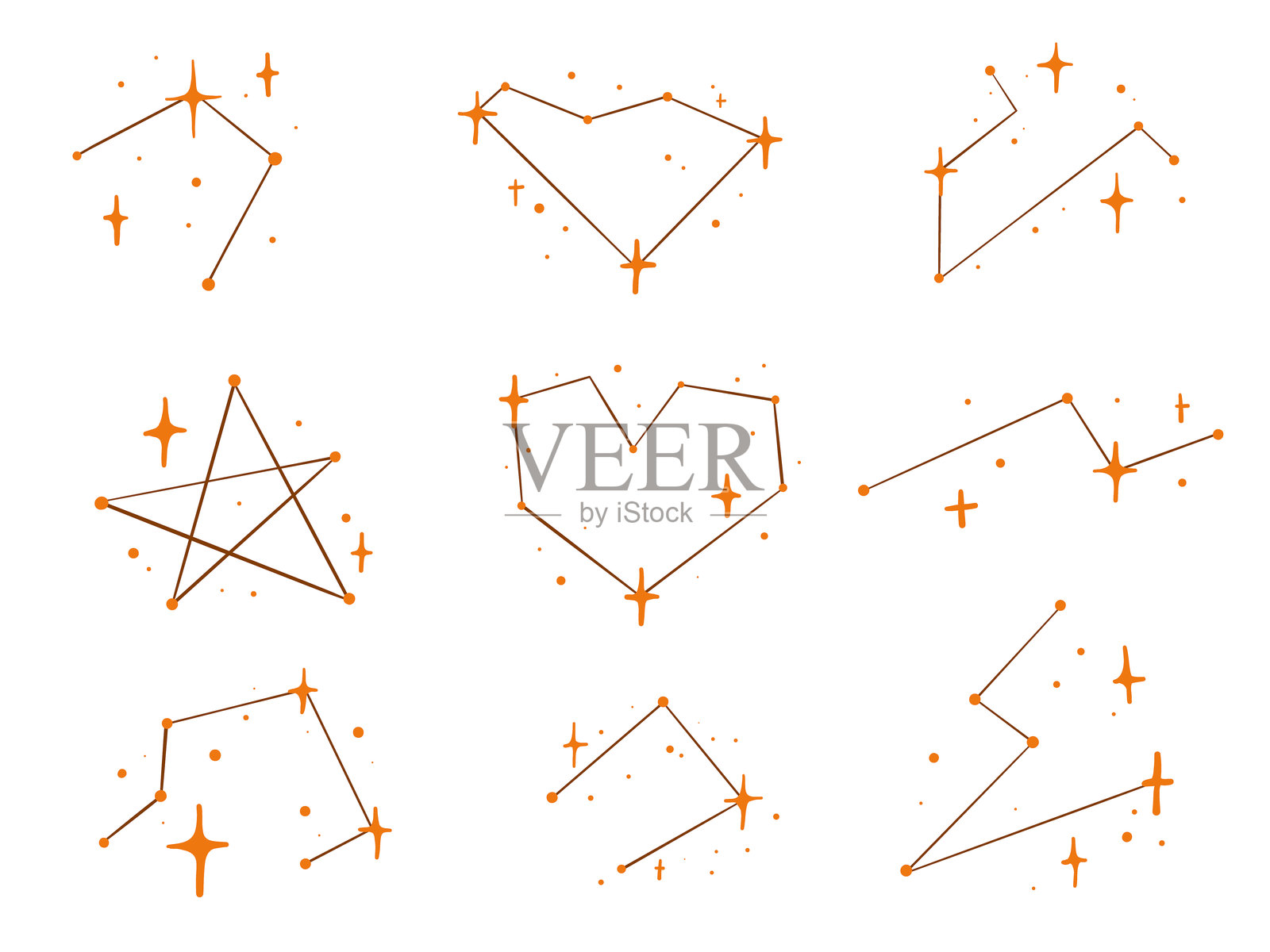 手绘星座符号插画图片素材