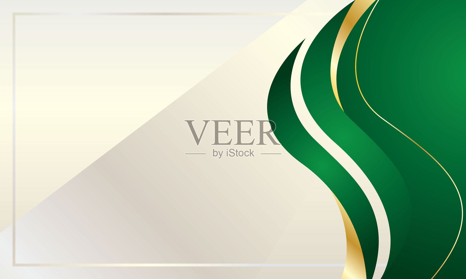 绿色奢华波浪背景用于证书插画图片素材