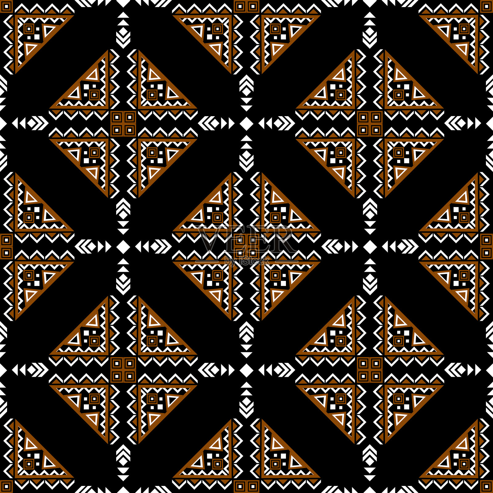 几何民族图案无缝东方传统设计花卉背景壁纸地毯服装包装矢量插图纹理面料印刷插画图片素材