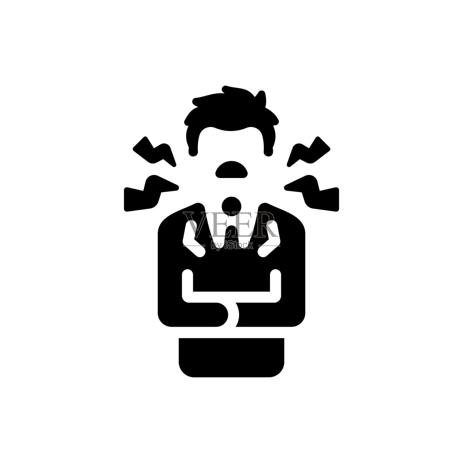 愤怒的人物图标插画图片素材