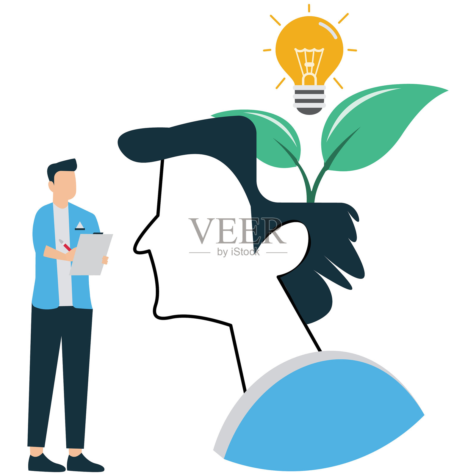 通过辅导和员工指导促进商业理念增长插画图片素材