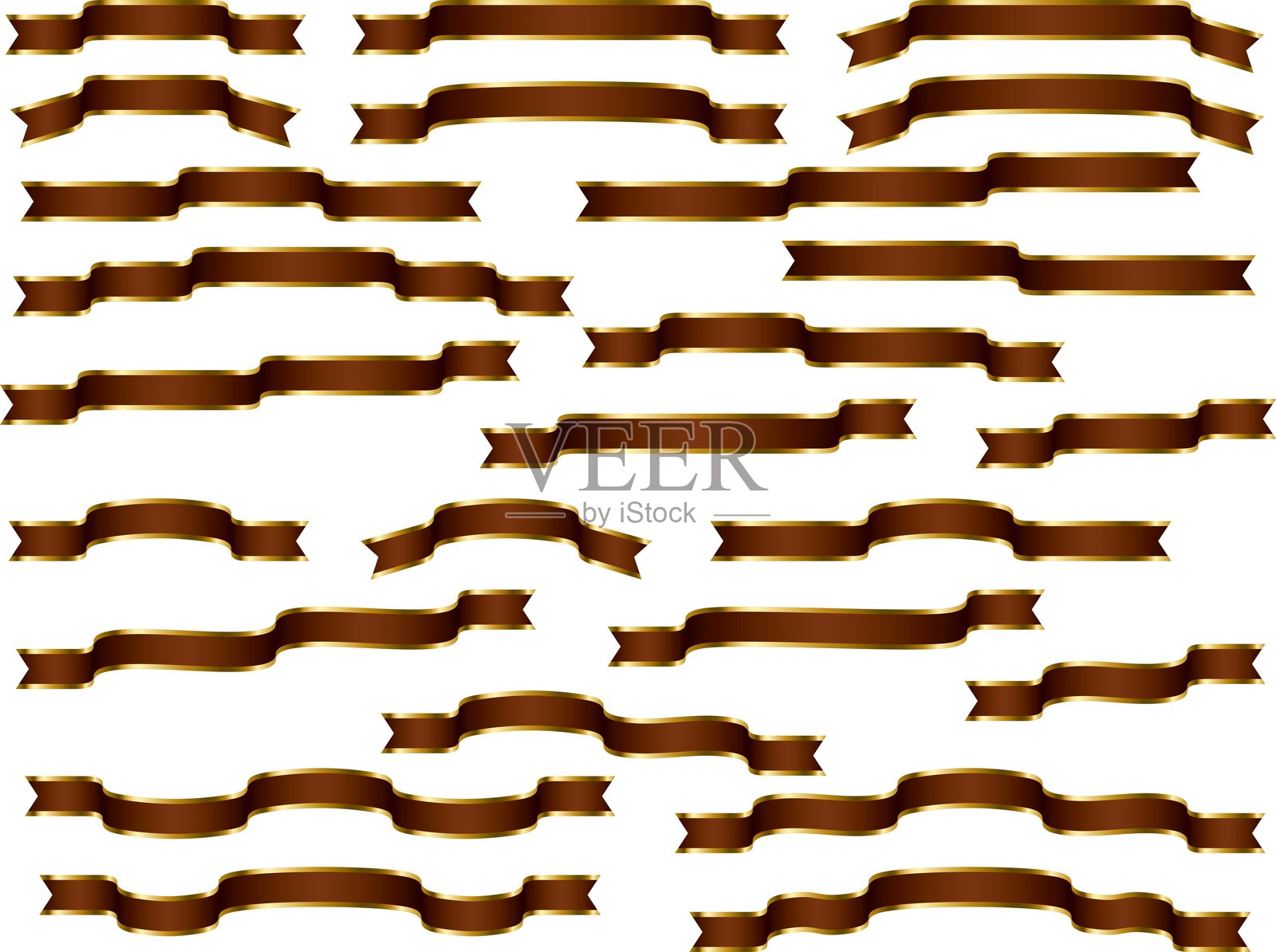 带子，18个棕色，松散边缘2插画图片素材