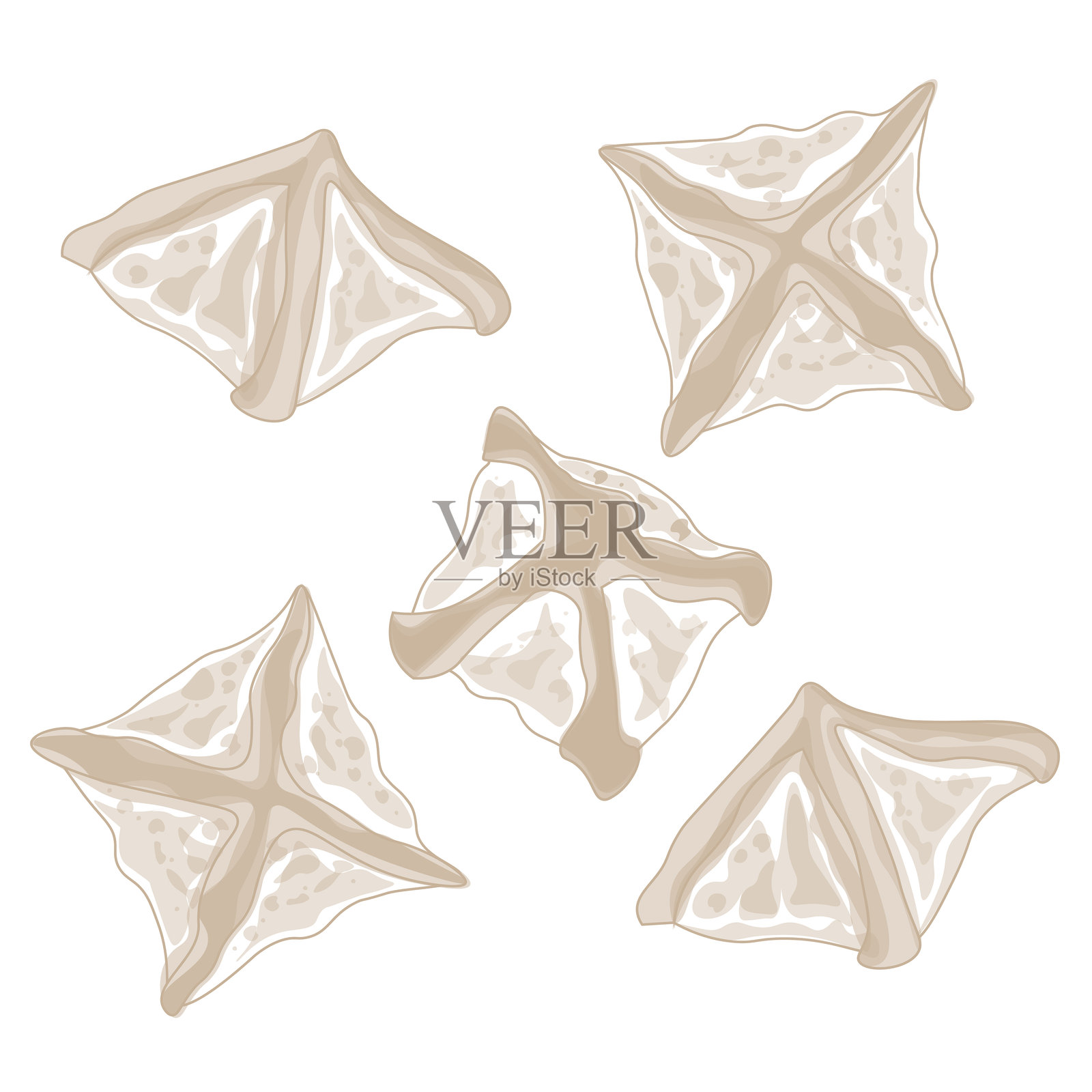 简单线条艺术的饺子（Pyeonsu）插画图片素材