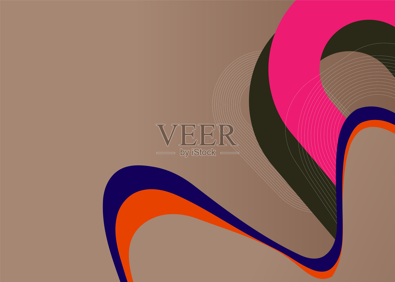 优雅平滑线条、图案和纹理的抽象渐变色波浪插画图片素材