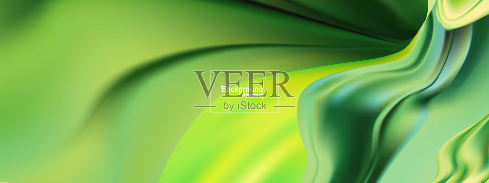 绿色流动抽象背景。插画图片素材