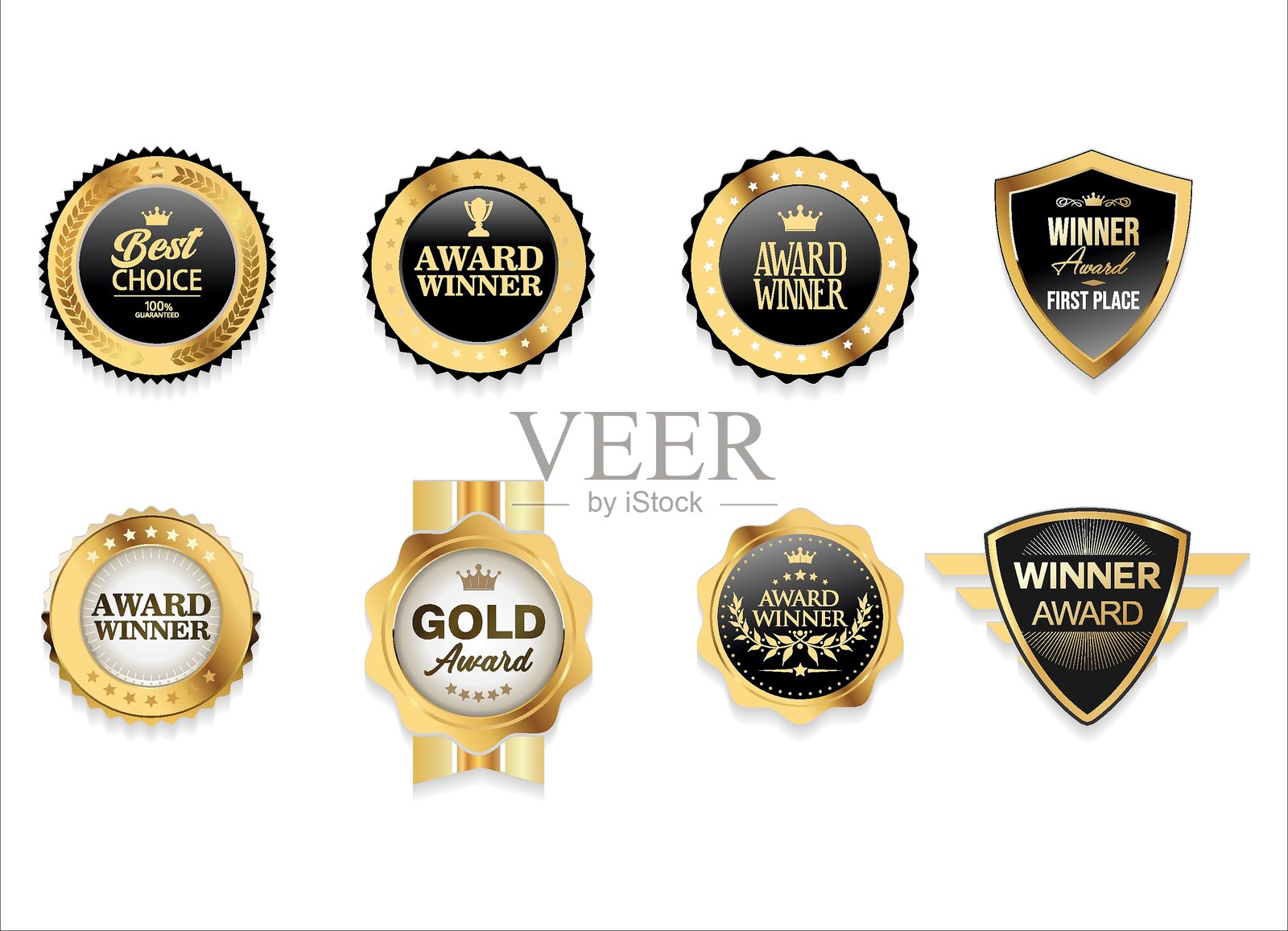 真实优雅的销售和高品质框架徽章与标签矢量集合 豪华皇家设计矢量插图插画图片素材