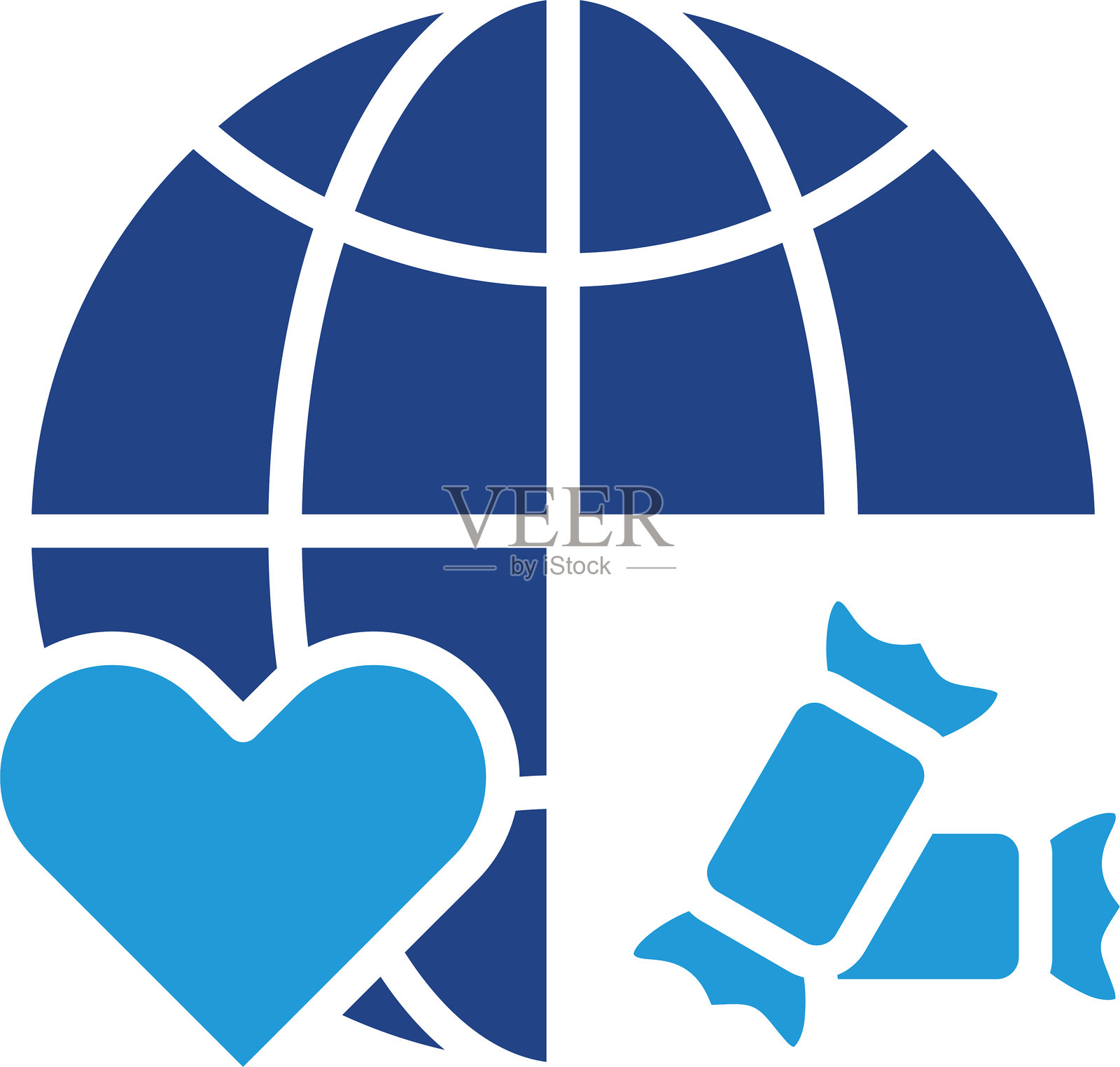 全球健康背景图标：儿童高糖果消费插画图片素材