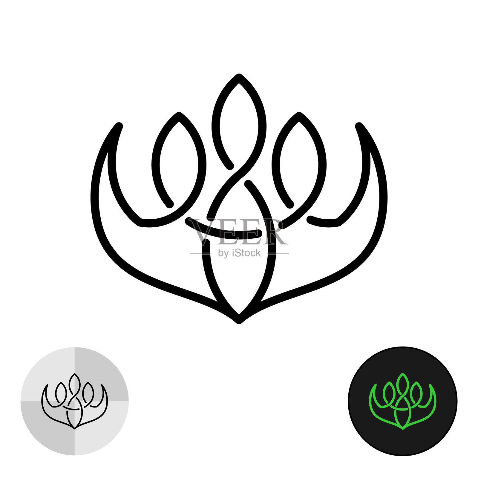 三个快乐的人优雅的风格化标志插画图片素材