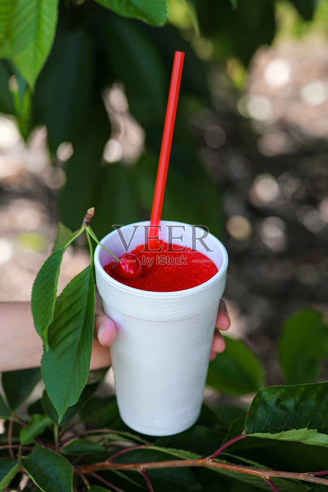 樱桃冰沙照片摄影图片