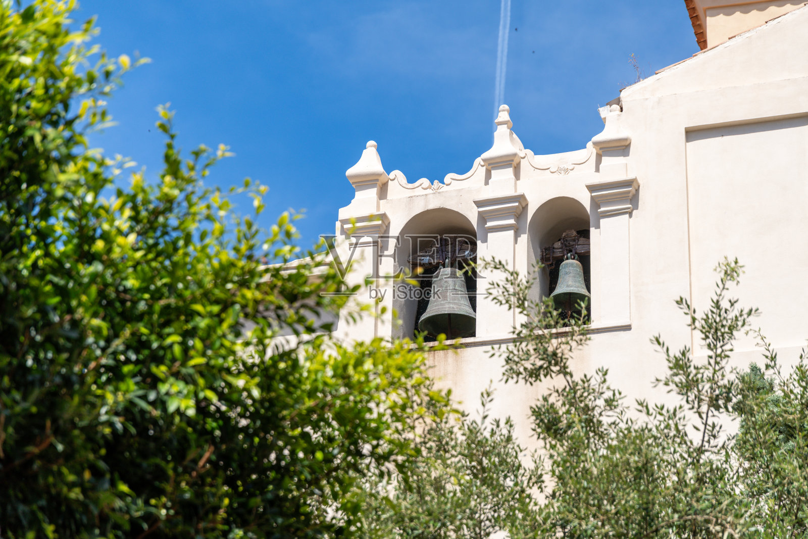 特罗佩亚的三口钟的钟楼照片摄影图片